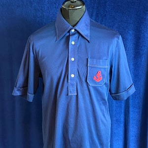 70s Nylon Polo Shirt - Etsy