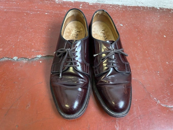 Loake 771 Smooth Gibson Derby Burgundy Shoes Made in England