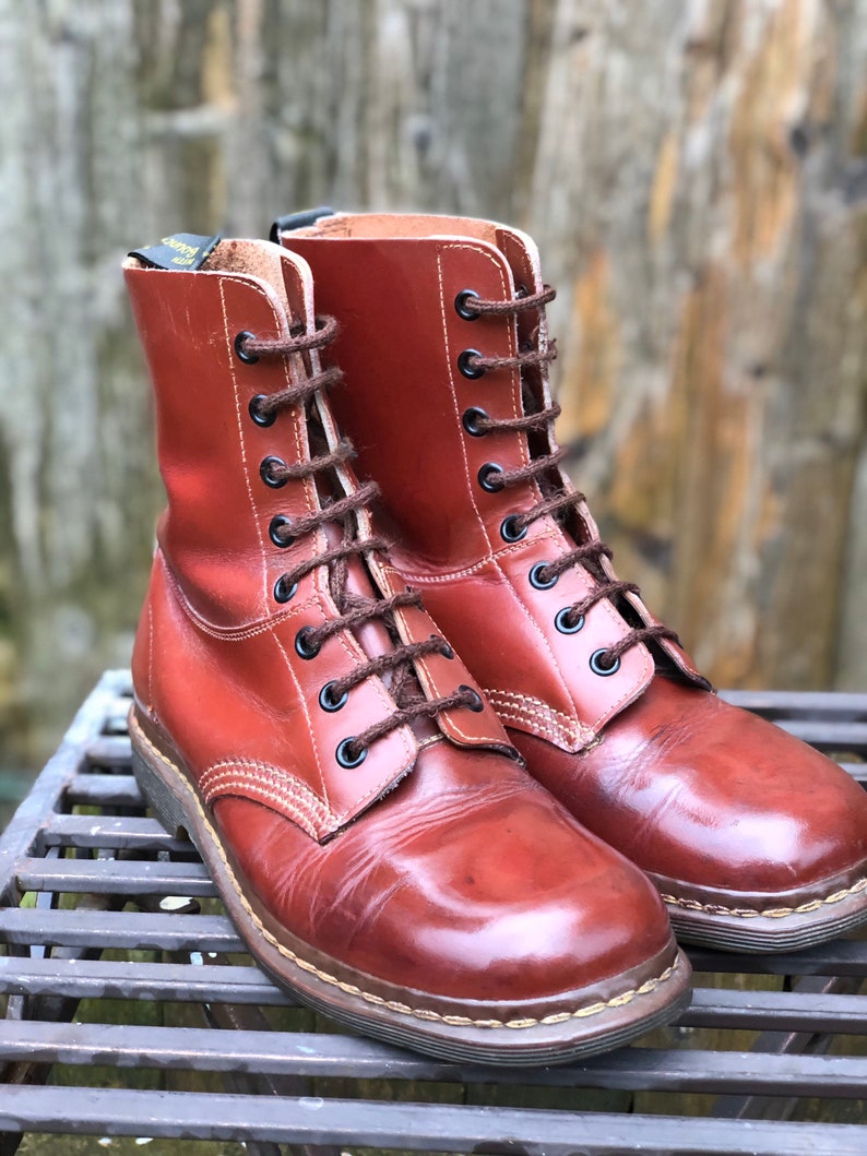 70s 1970s vintage dr martens doc marten oxblood red ladies