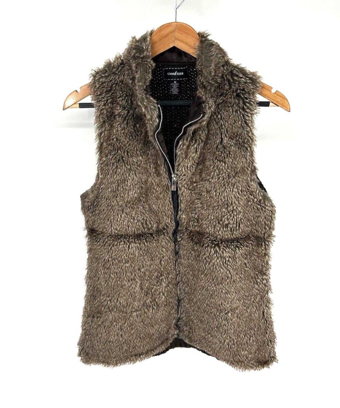 ★SCULPTOR★ Faux Fur ZipUp Vest Brown SC24A128BR Cropped faux fur vest in brown - Entire Studios | Mytheresa