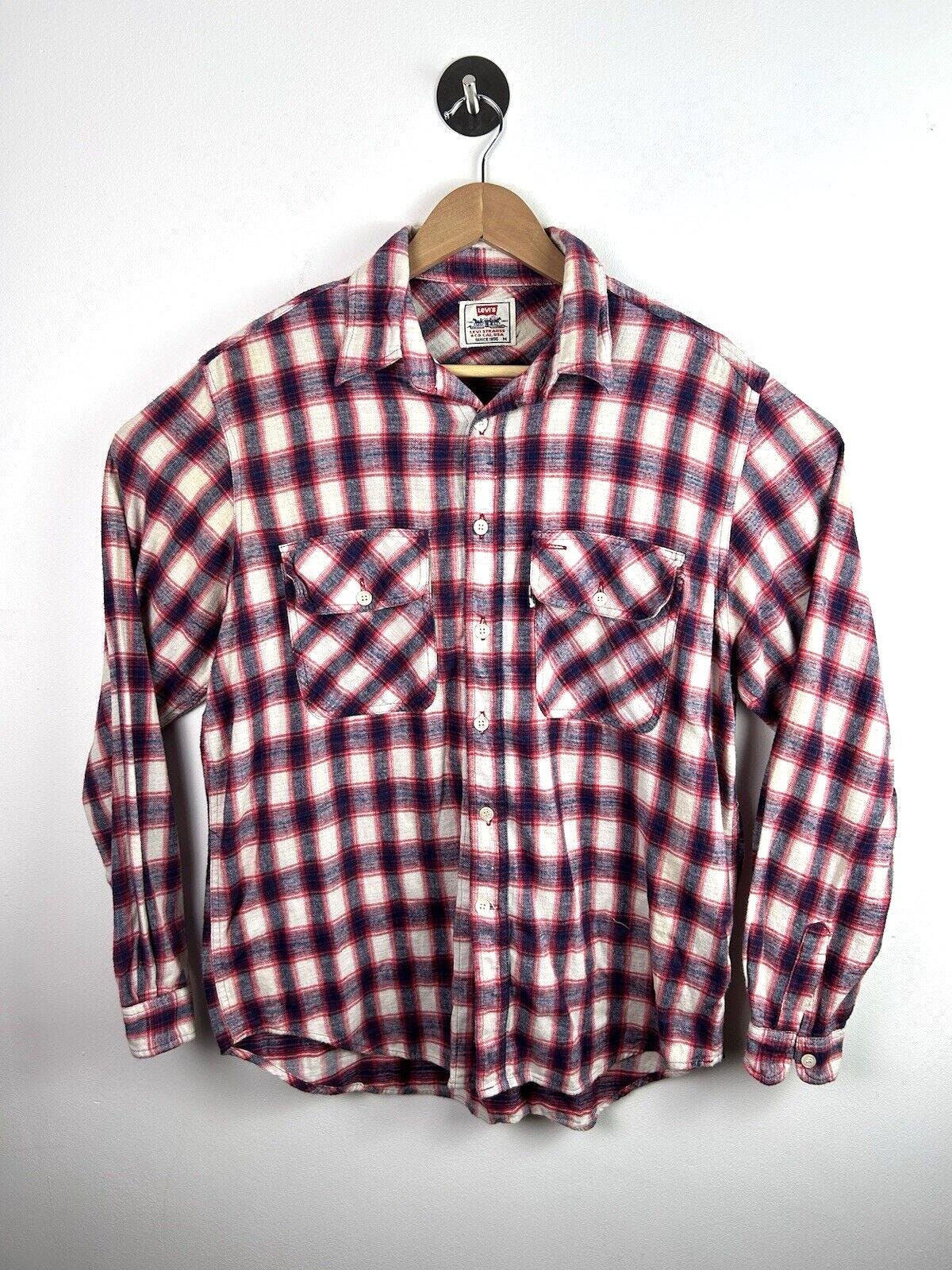 Chemise Levis a carreaux en coton rouge Western blanc des annees 90 pour homme vintage Medium Etsy France