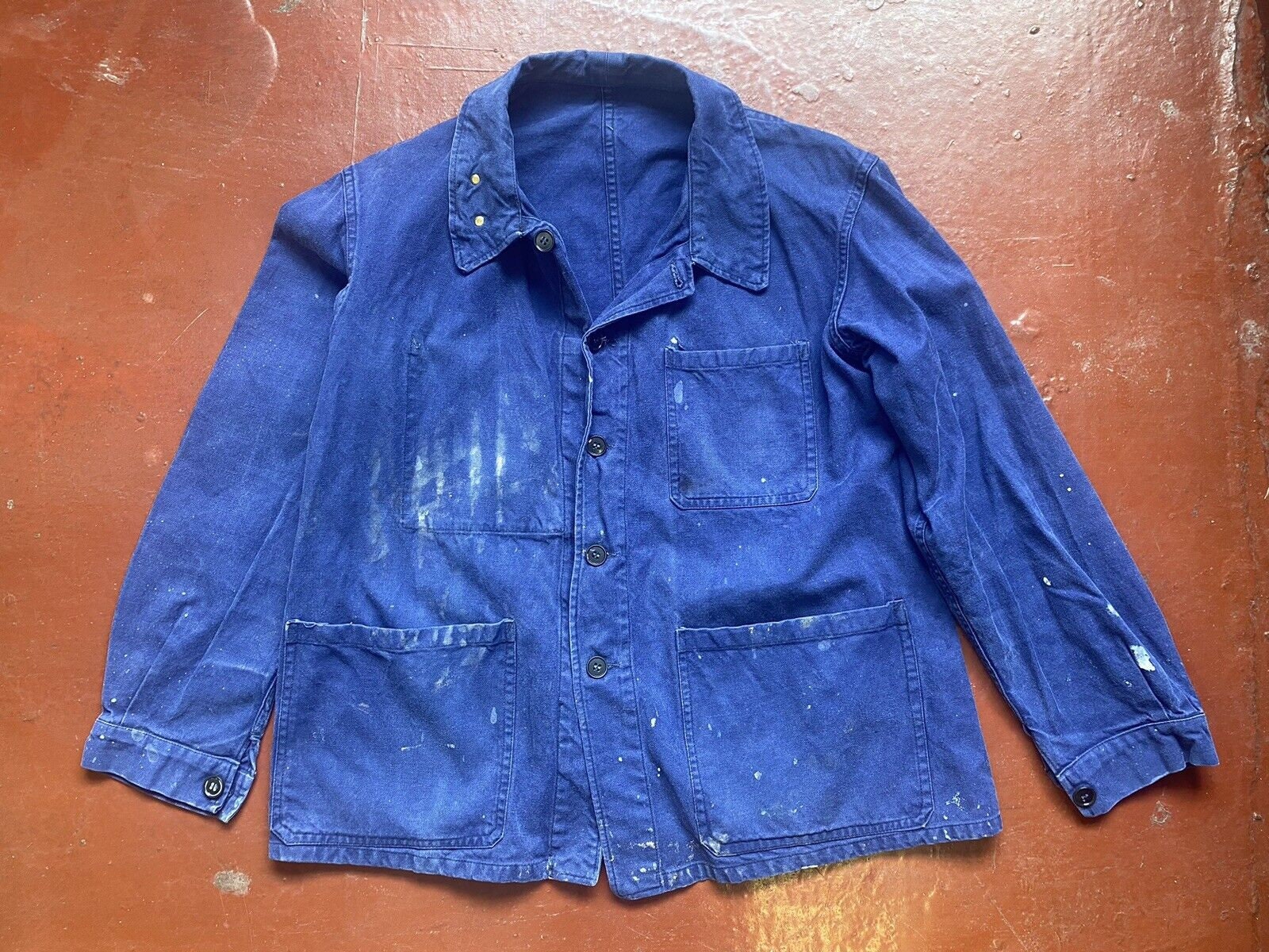 1950s 60s Vintage French Chore Workwear Jacket Paint Splatter - Etsy