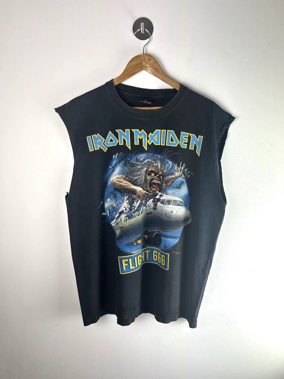 Iron Maiden T-Shirt Vintage Over Print Size M White | eBay