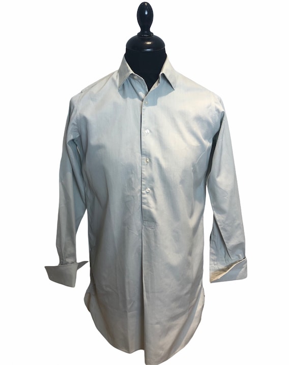 1940s 40s German half placket formal work shirt pu