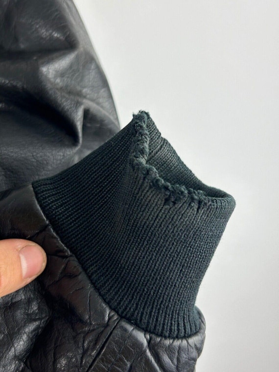 Chevignon Leather Jacket Black Bomber Aviator 90s Vintage Chevignon Leather Jacket Black Bomber Aviator 90s Vintage