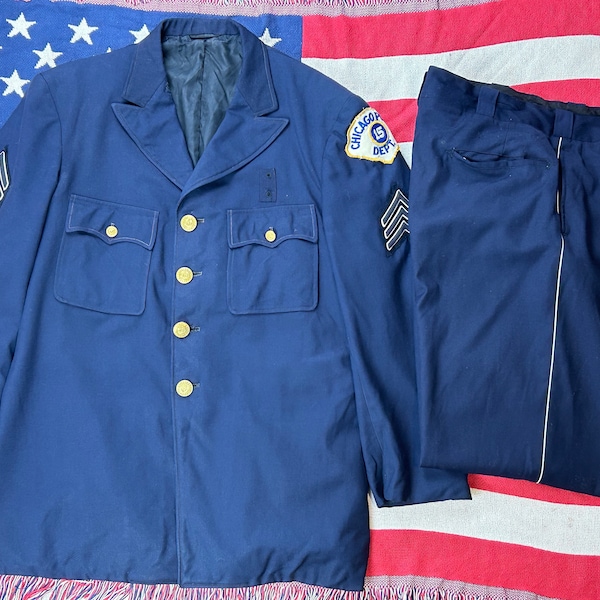 Années 50, Chicago, États-Unis, police, costume, insignes, écusson, XL