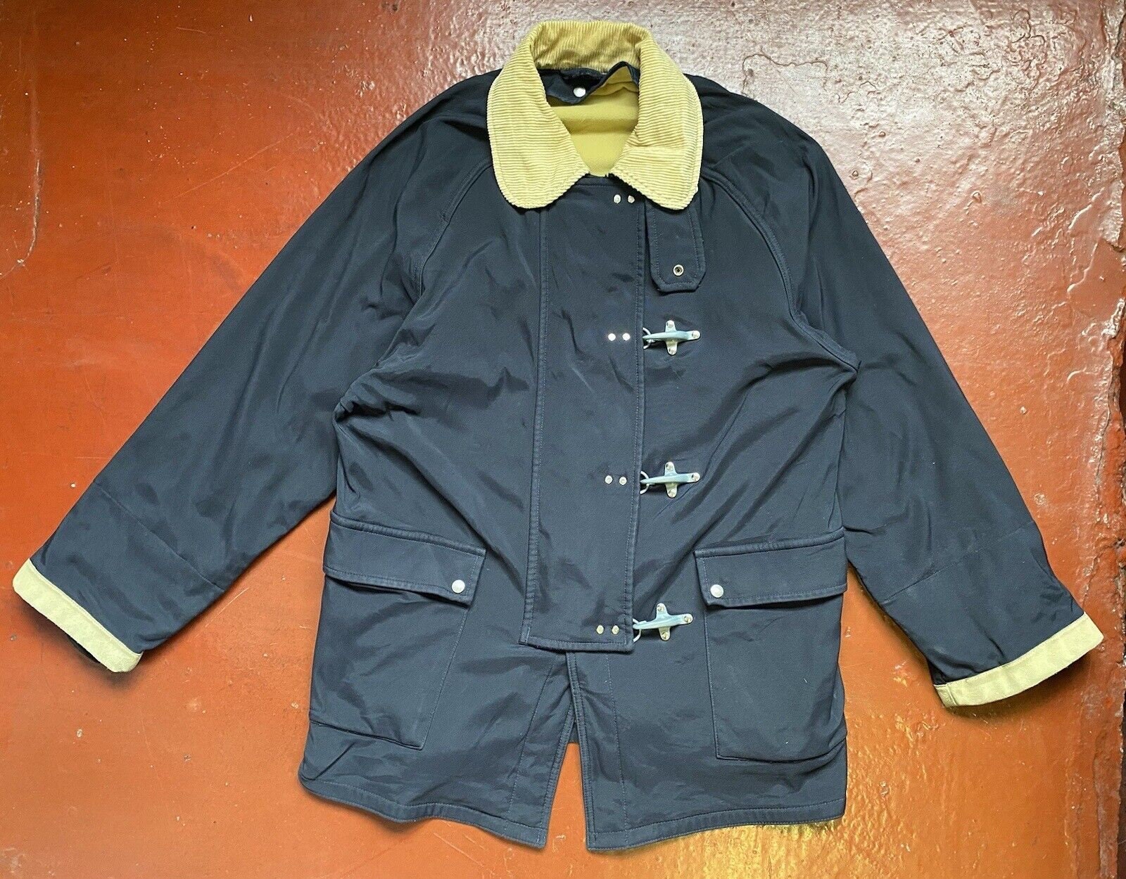 1980s FAY Firemans Coat Jacket Made in Italy Workwear Chore Cord