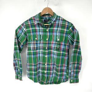POLO RALPH LAUREN Green Yellow Cotton Flannel Plaid Shirt Men