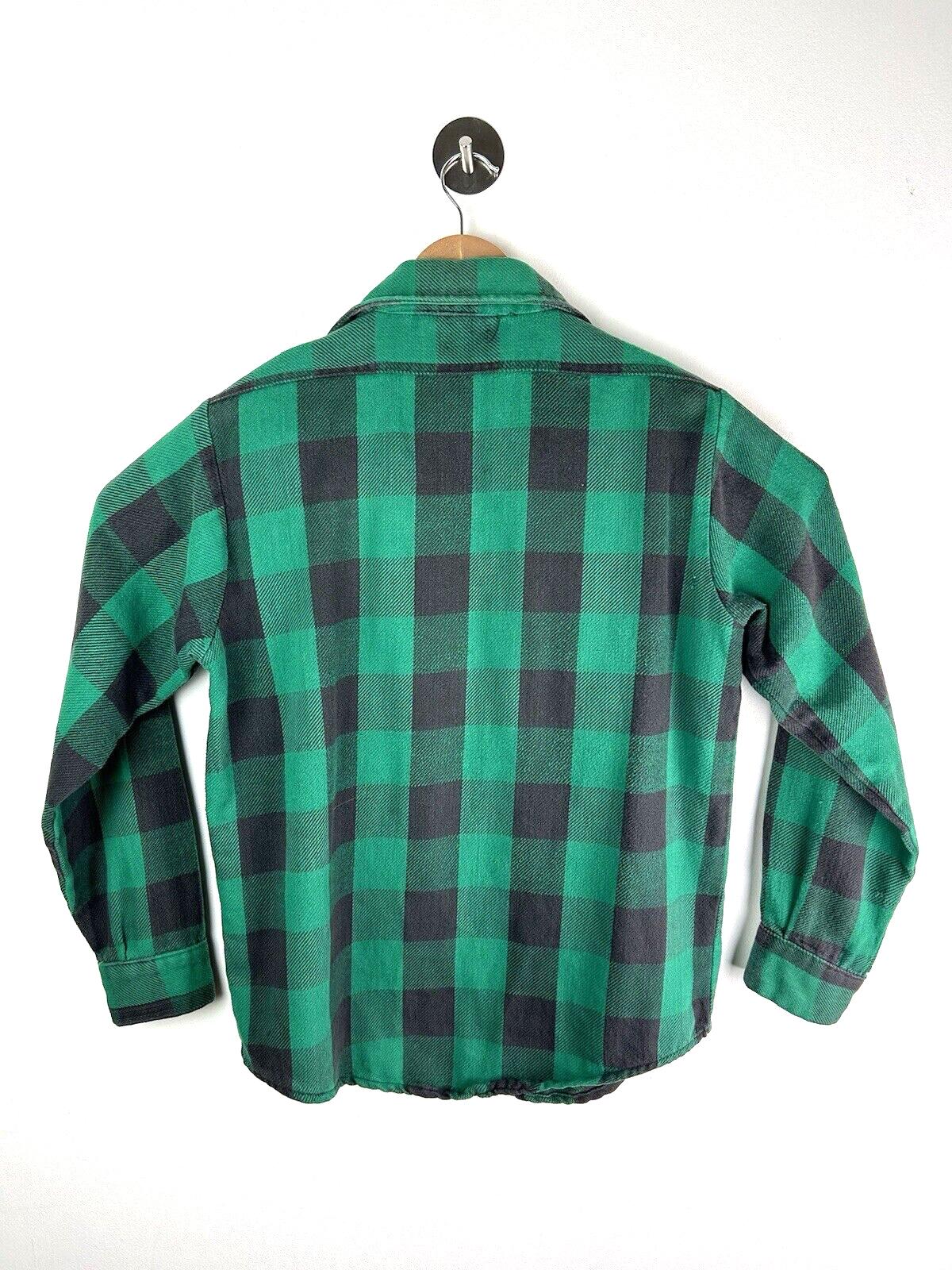 トップス 70s Mr.Leggs heavy flannel check shirt 1970s Mr Leggs Flannel Shirt Check Green Plaid Made in USA