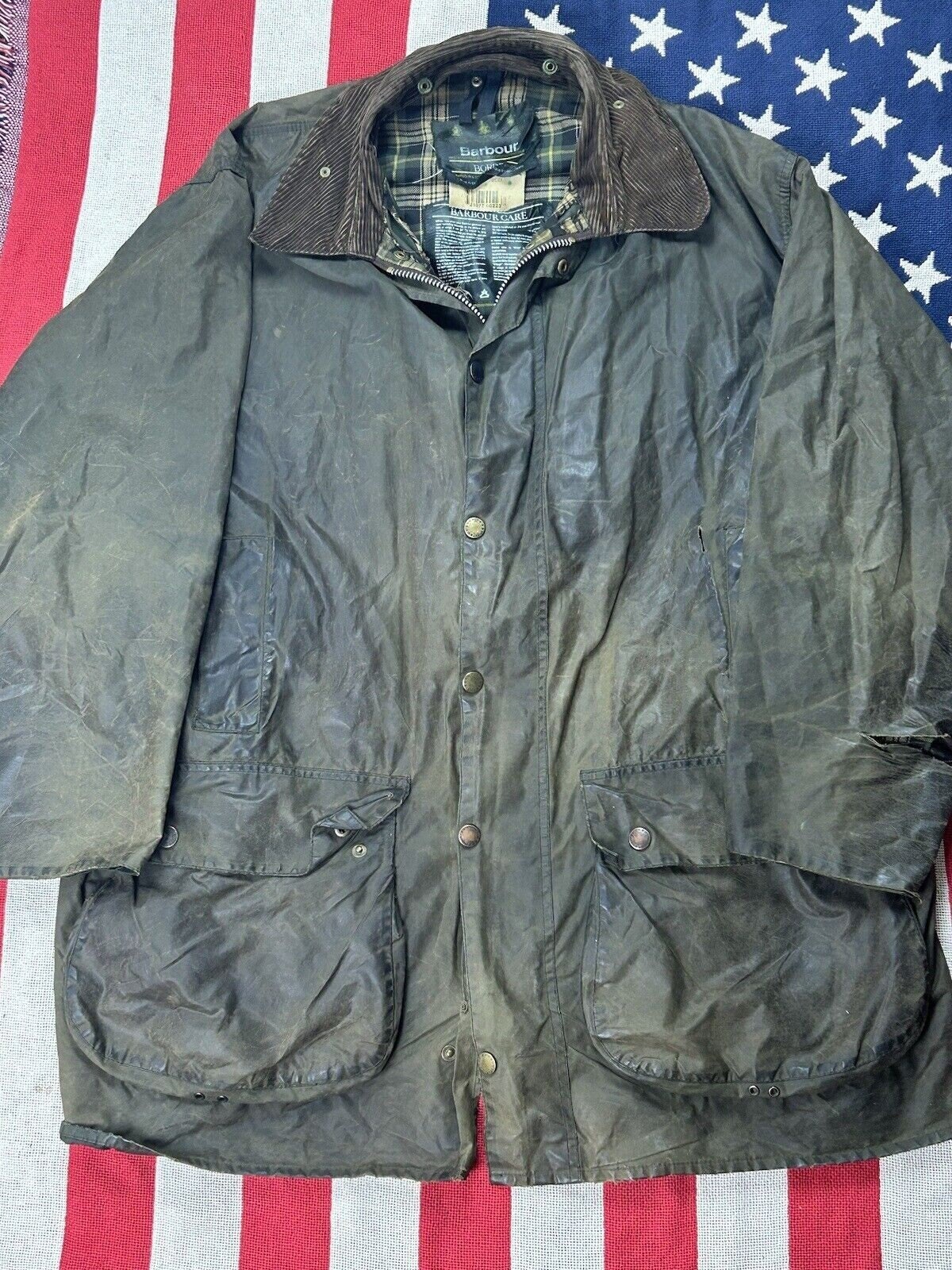 90s Barbour Border 3 Crest Green Wax Jacket 1995 Country 90s Barbour Border 3 Crest Green Wax Jacket 1995 Country