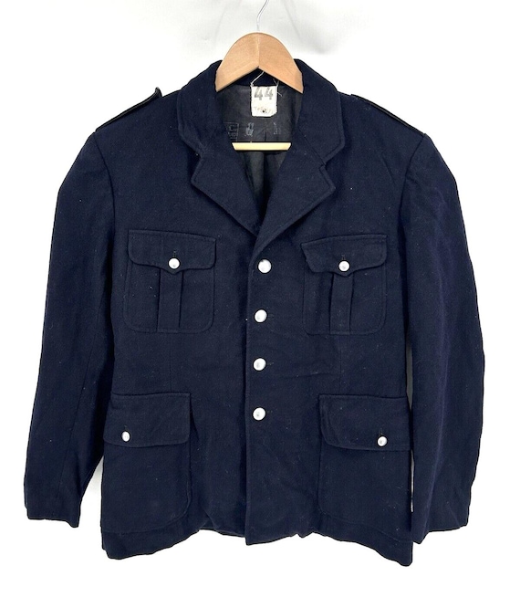 Original French military police rain jacket lined outdoor army faux fur Black