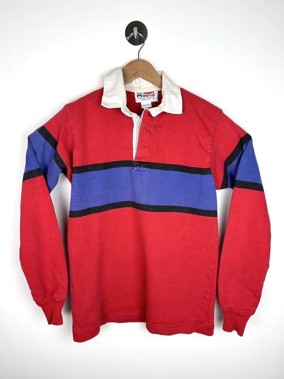 Vintage Rugby Shirt Rugged Wear Ltd Made in USA 1980s Vintage Mens ...