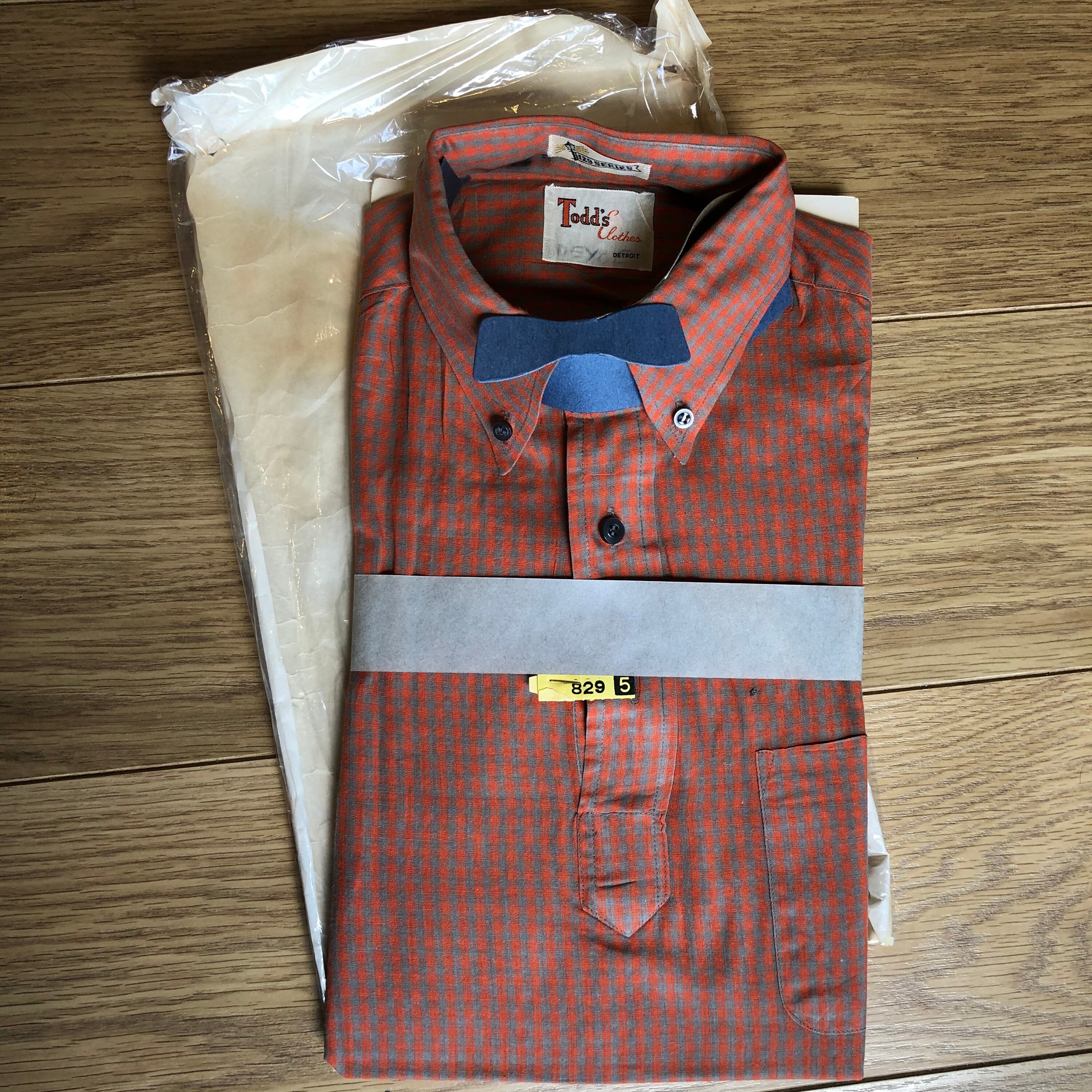 Image of 1950S 50S 60S Popover Checked Pullover Half Placket Button Down Shirt Mod Ivy League Rockabilly Trad Laundry Bag Americana 14.5"