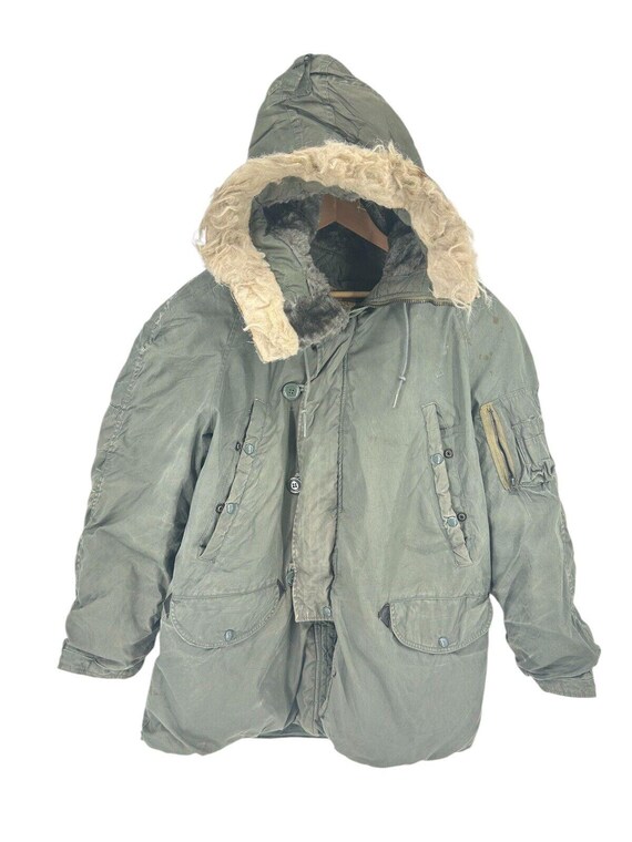 1970s N3B Parka US Army Military N-3B Fur Hood Cold Weather 1978