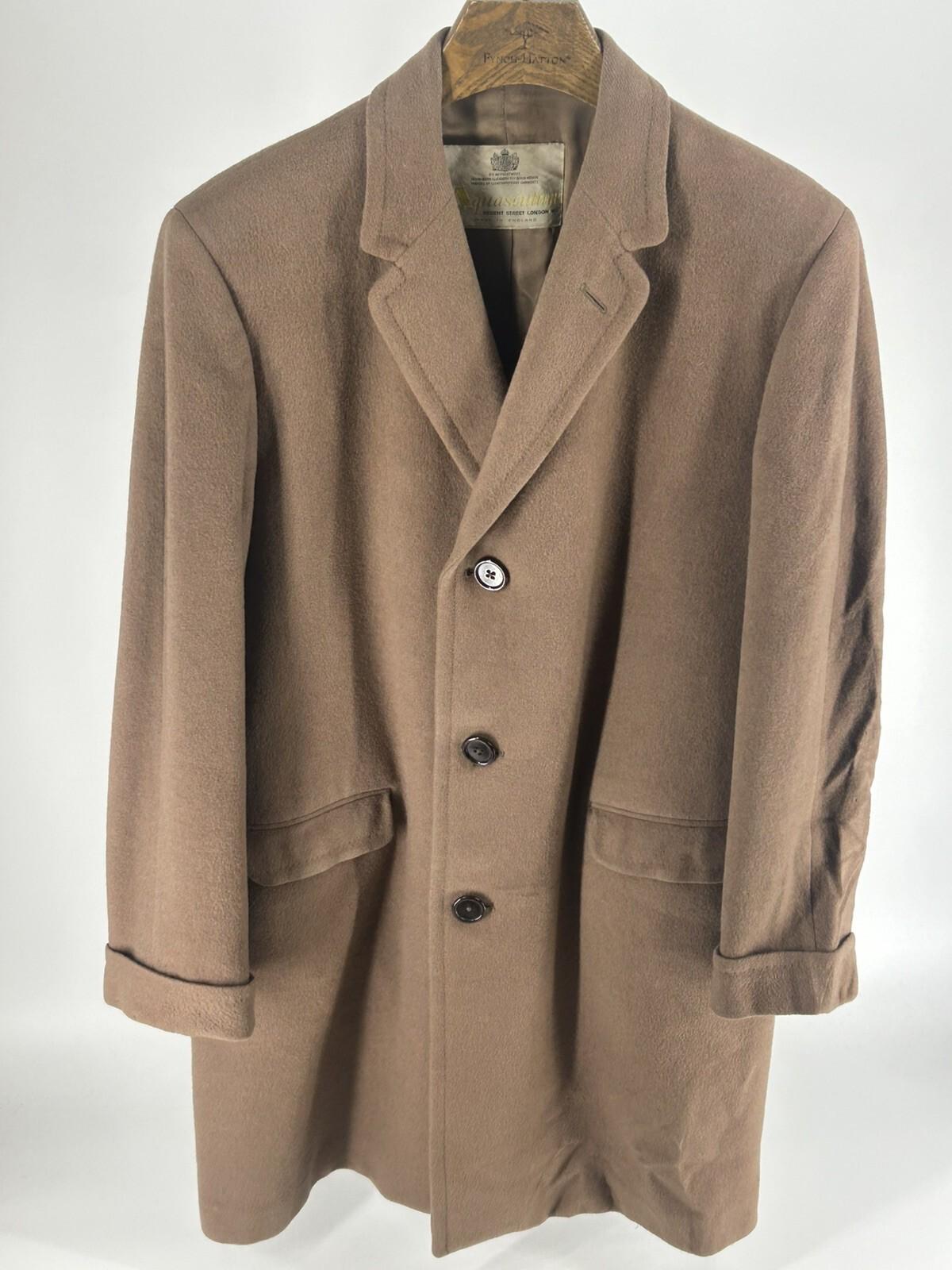 Aquascutum, Aquascutum coat camel hair wool overcoat beige Made in England Mens Medium