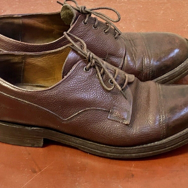 Jaren 1950 veldtschoen schoenen tecnic zug grain Britse leger kantoor zware schoenen UK 8,5