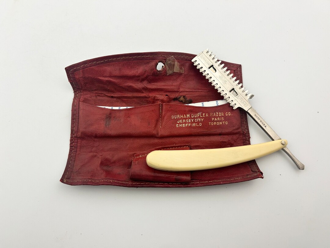 Vintage Straight Razor Durham Duplex Shaving Cut Throat Safety in Red ...