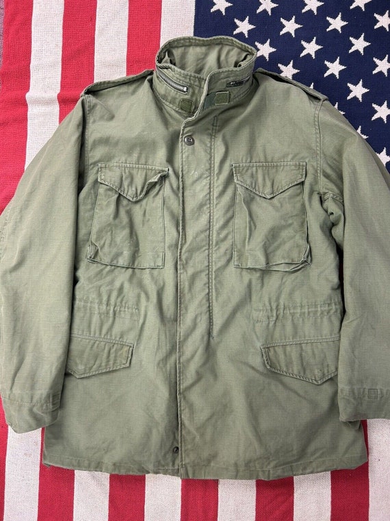 70s M65 US Army Field combat jacket OG 107 vietnam wa… Gem