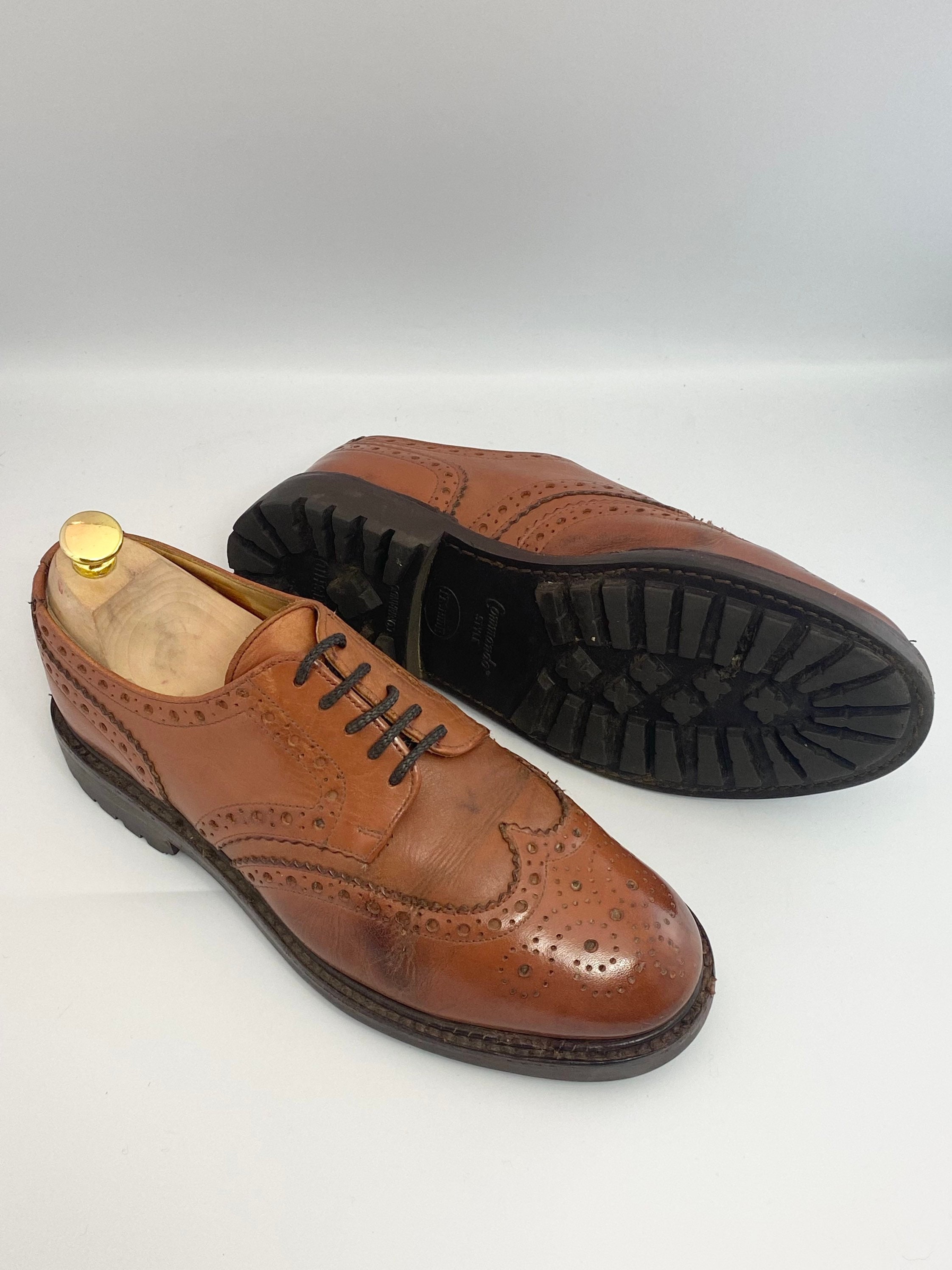 Cheaney Shoes for Pavers Chunky itshide Commando Sole Tan Country Brogues Handmade in England UK 8