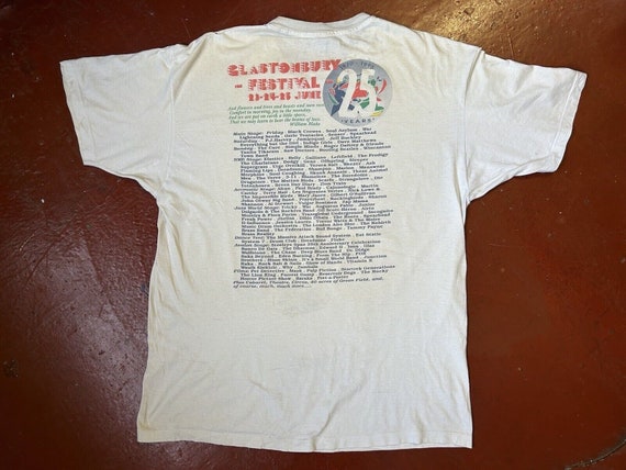 1995 Glastonbury Festival 25 Years 90s Single Stitch Band T Shirt 