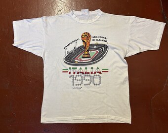 ITALY 90er Jahre Fußball 1990 WM Endspiel original Vintage T-Shirt Size M