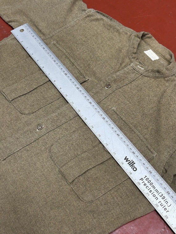 1940s 50s WW2 British army collarless shirt wool … - image 8
