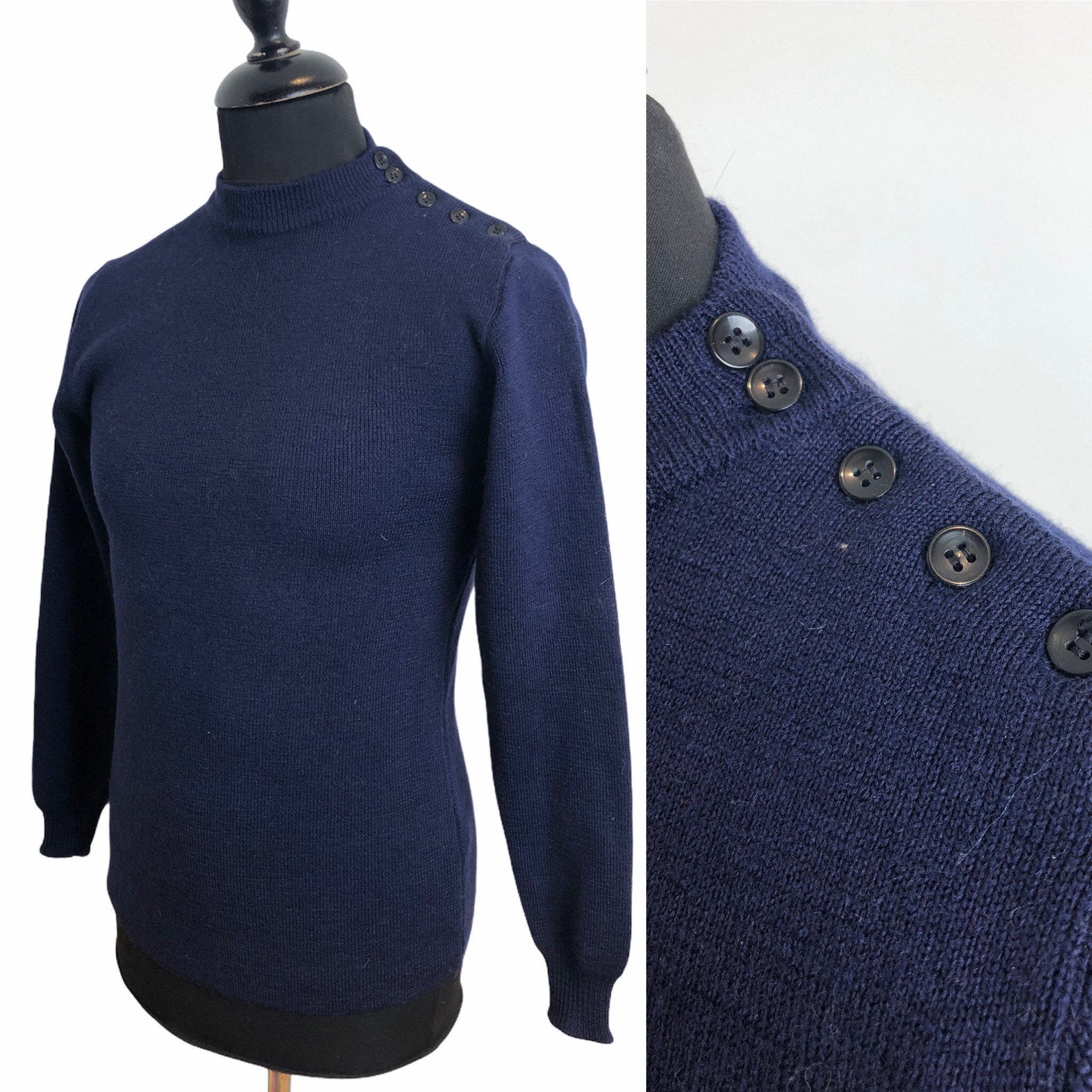 Men's sweater with buttons shop on shoulder