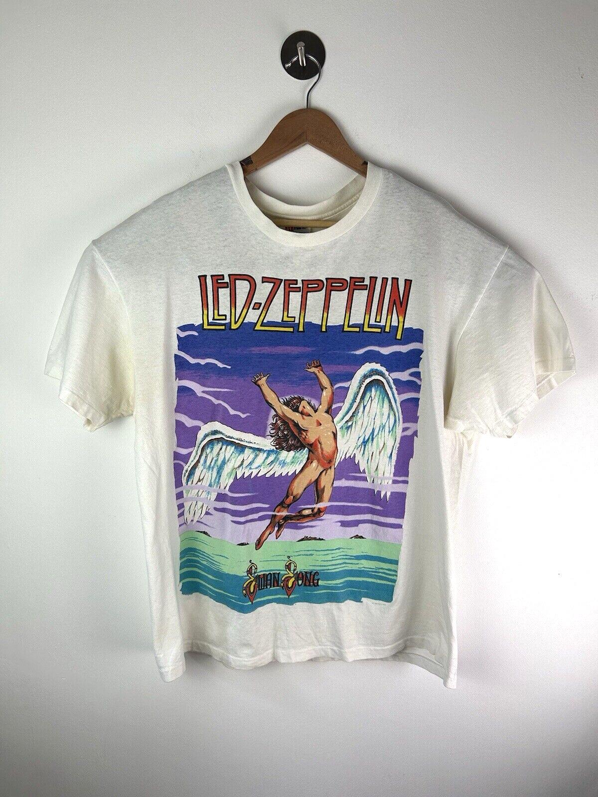Buy Vintage Led Zeppelin T Shirt Swan Song Single Stitch 1990 Band 