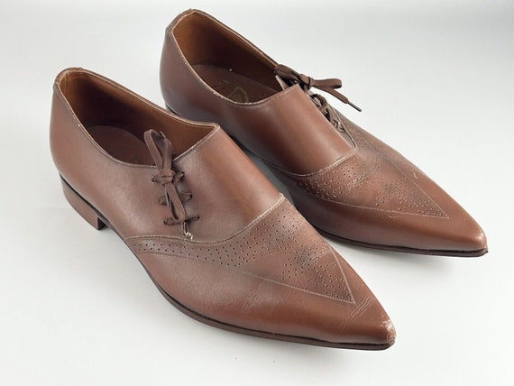 1960s Winklepicker brown Mod shoes original rare … - image 1
