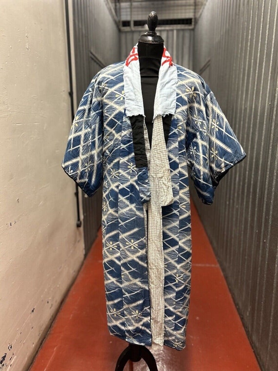 Antique Japanese padded winter kimono handstitched