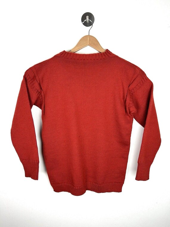 Vintage Guernsey Jumper Red Fisherman Knit Channel Island Vintage Guernsey Jumper Red Fisherman Knit Channel Island