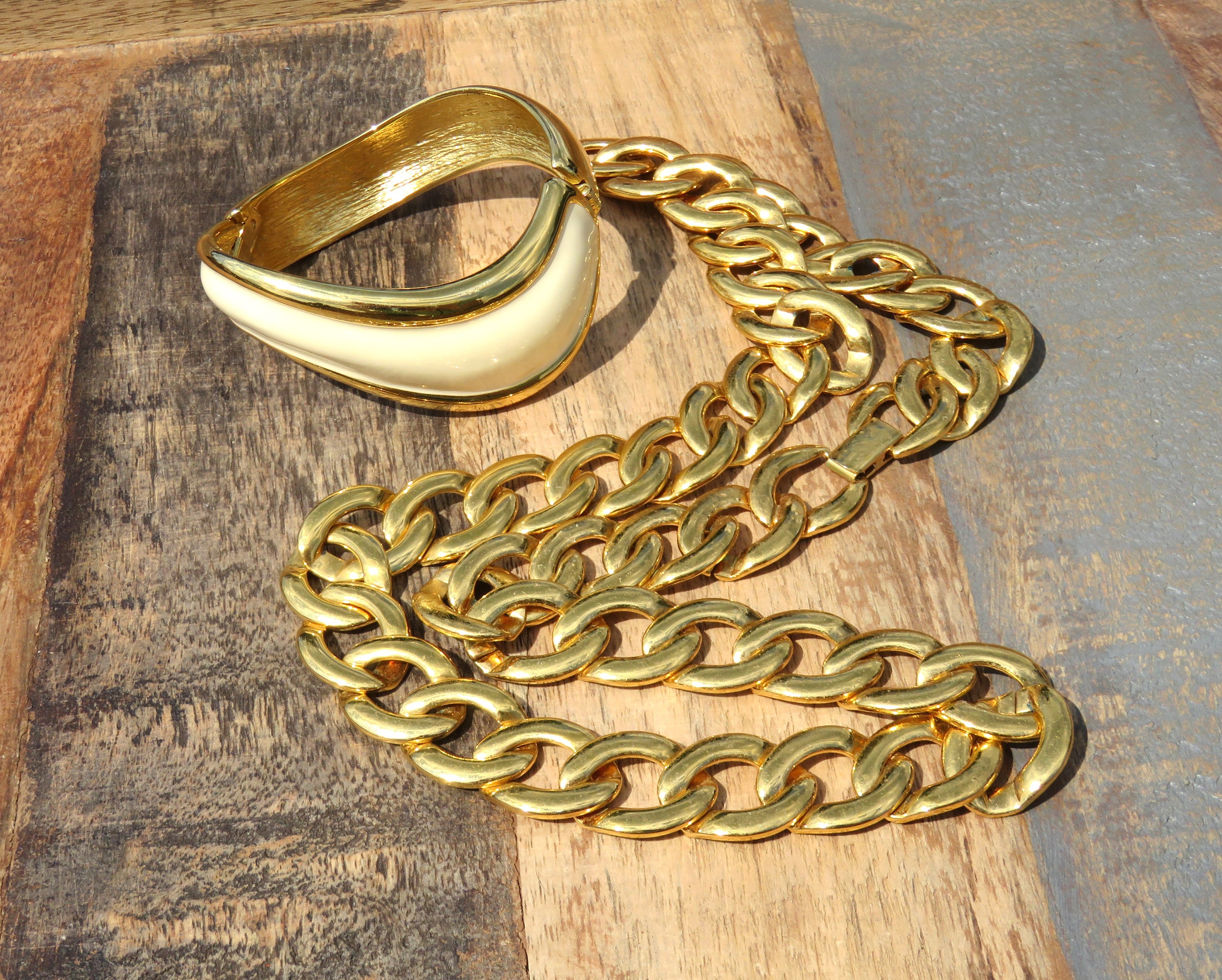Vintage Napier Jewelry Set // Gold Napier Curb Chain