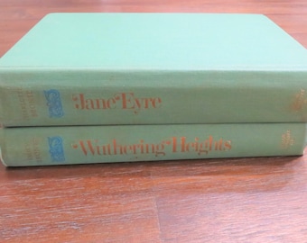 Bronte Sisters Two Book Set // Jane Eyre by Charlotte Bronte // Wuthering Heights by Emily Bronte // Nelson Doubleday Bronte Green Book Set