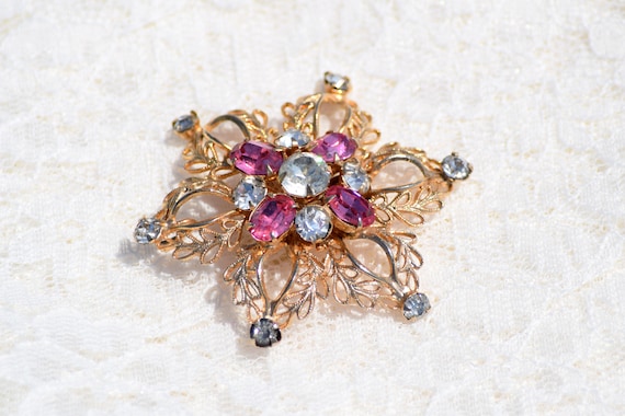 Scitarelli Flower Brooch and Earring Set // Vinta… - image 9