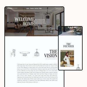 Interior Designer Showit Website Template | Modern and Chic Website Design | Downloadable Content