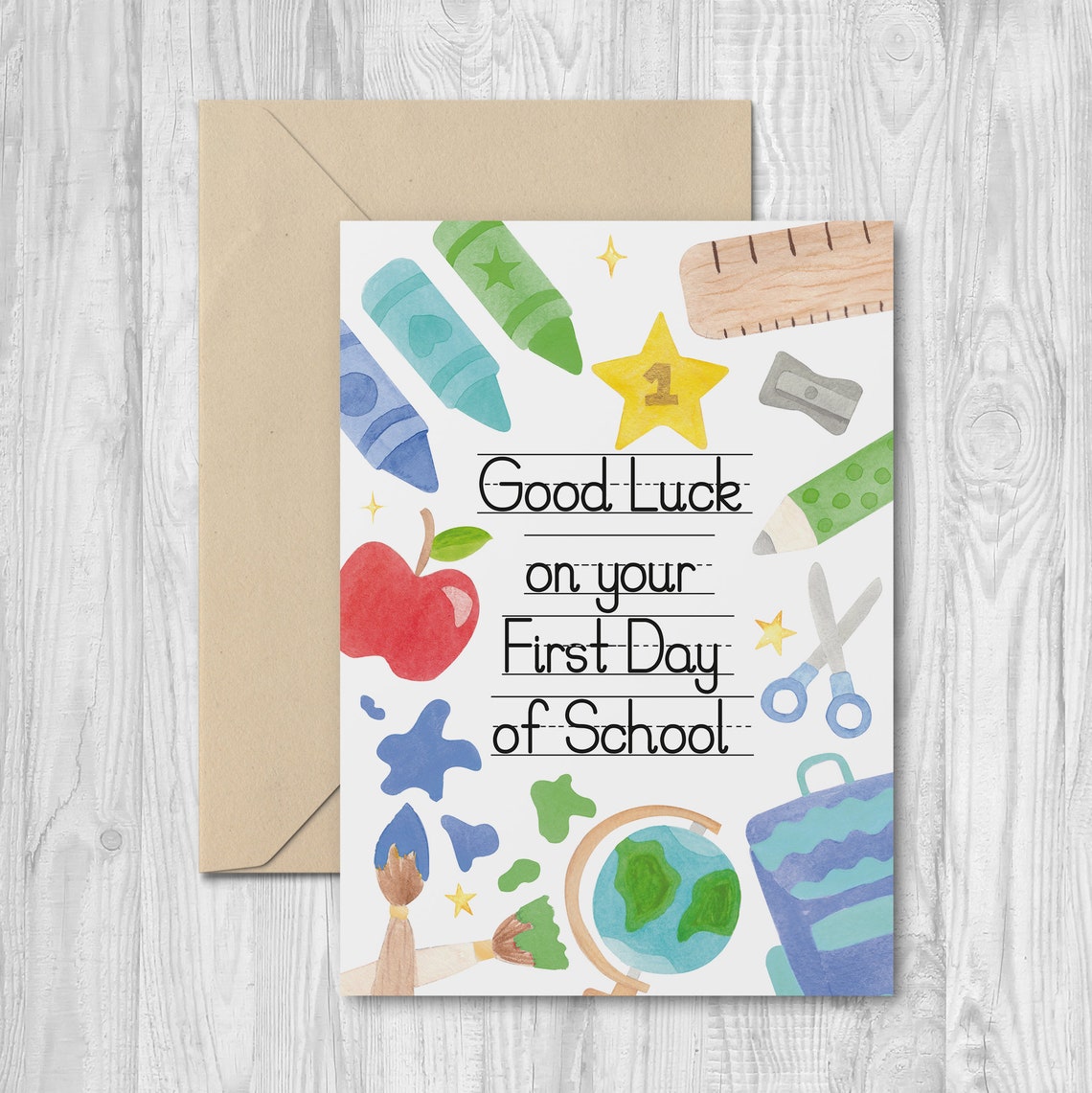 Good Luck Card First Day of School Greetings Card School - Etsy Singapore