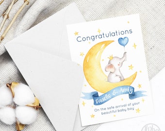 Congratulations new baby card, Personalised New baby boy card, It's a boy card, Newborn card, New parents, Boy Card