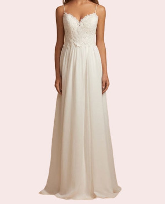 Empire Silk Chiffon Wedding Dress Etsy