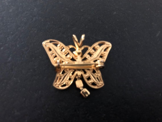 Vintage Butterfly Brooch / Pendant. Multi Color R… - image 7
