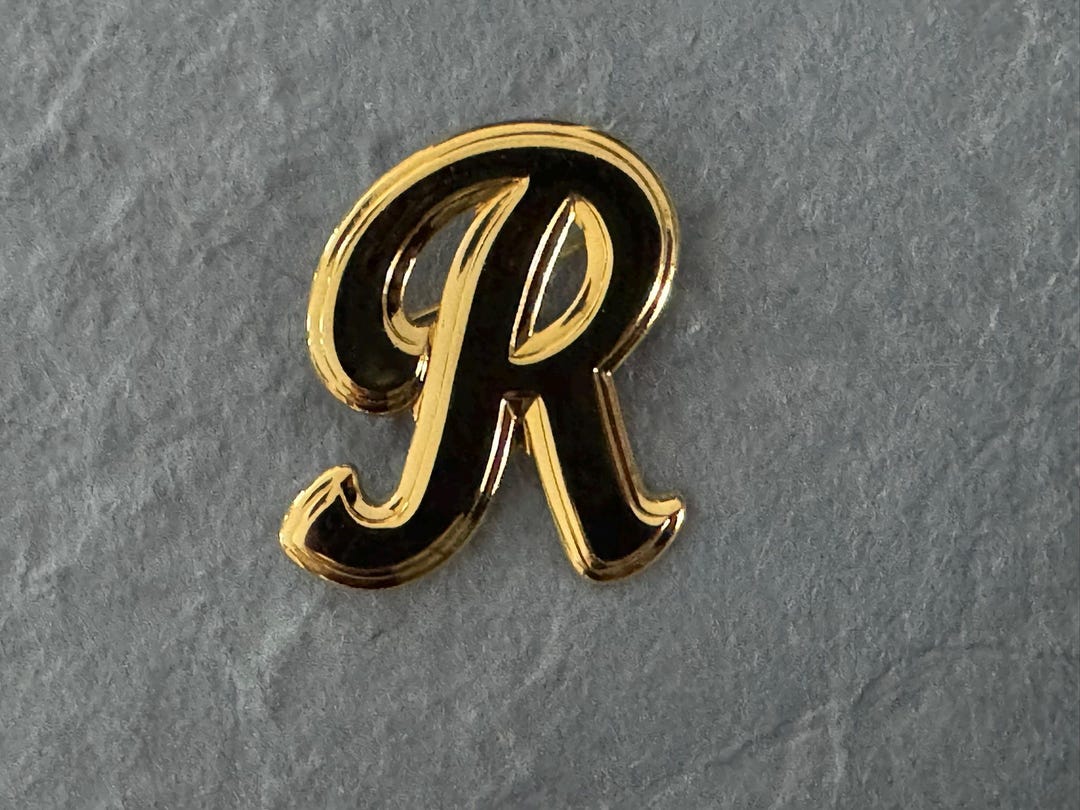 Vintage Initial R Brooch, Letter R Brooch, Alphabet Jewelry, Polished ...