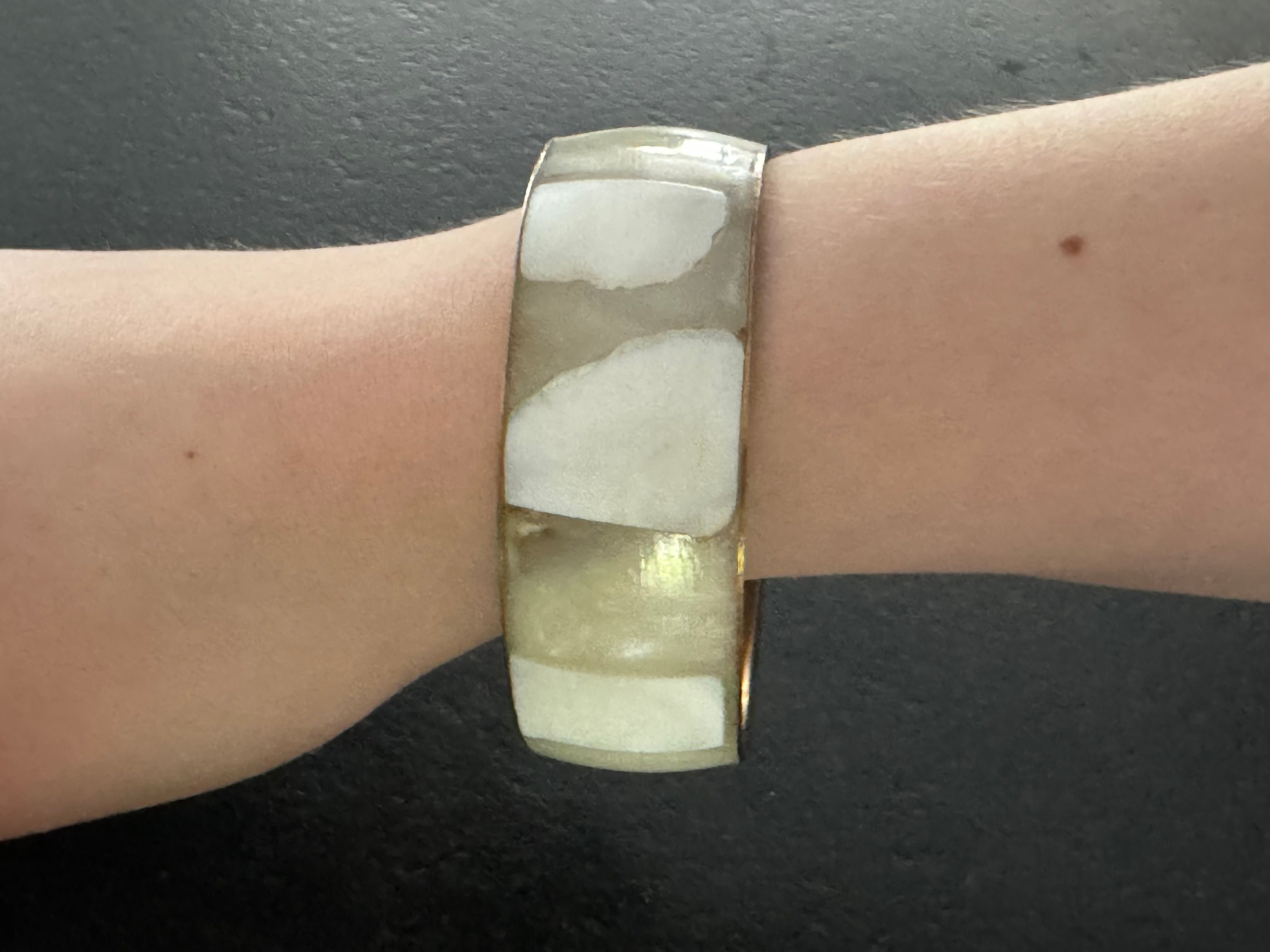 Bracelet Vintage Lucite Années 80 - Chaîne Incrustée - Bijou Rétro