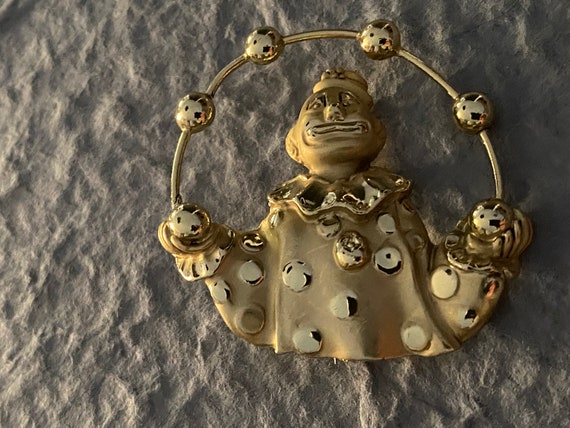 Vintage Signed AJC Juggling Clown brooch, Stateme… - image 5