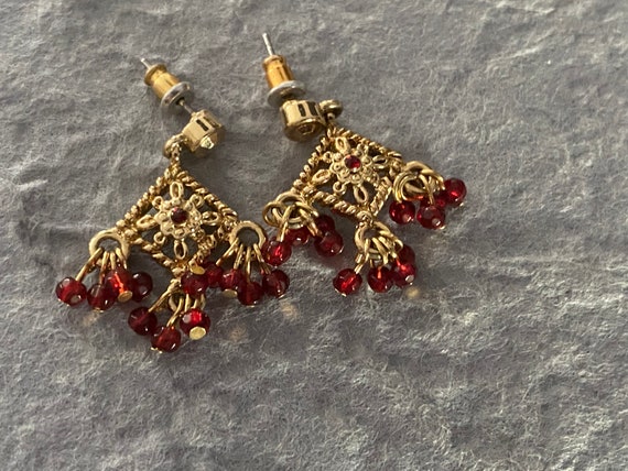 Liz Claiborne Dangle Beads Pierced Earrings. Sign… - image 2
