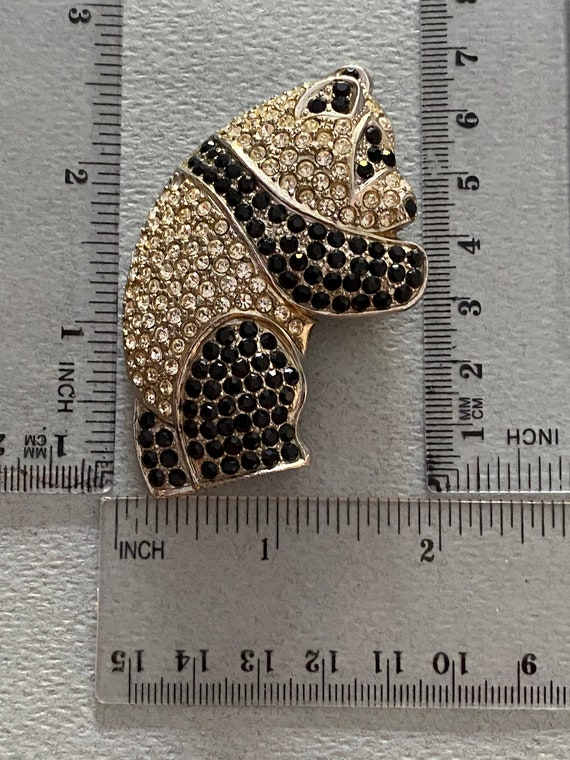 Vintage Butler and Wilson Rhinestone Panda Bear Brooch