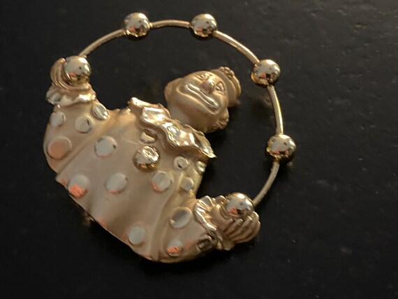 Vintage Signed AJC Juggling Clown brooch, Stateme… - image 4
