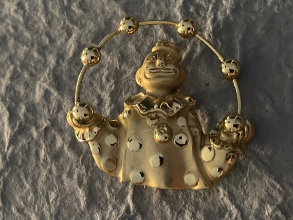 Vintage Signed AJC Juggling Clown brooch, Stateme… - image 2