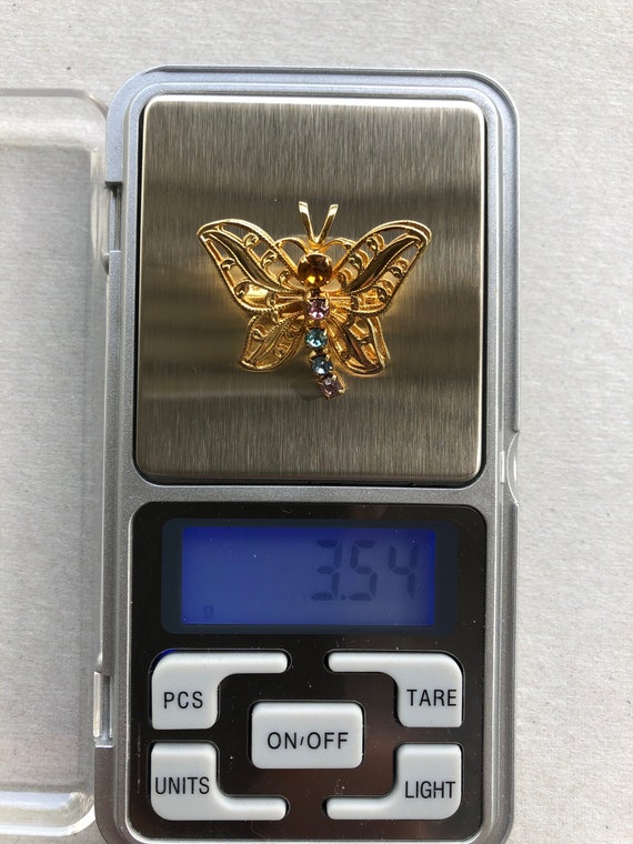 Vintage Butterfly Brooch / Pendant. Multi Color R… - image 9