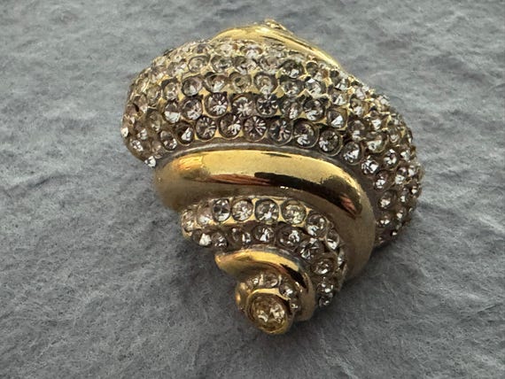 Vintage Unsigned SPHINX Shell Brooch, Numbered A2… - image 3