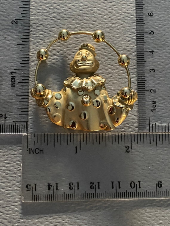 Vintage Signed AJC Juggling Clown brooch, Stateme… - image 9