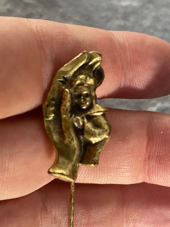 Vintage Angelic Hand & Child Stick Pin,  Antique … - image 6